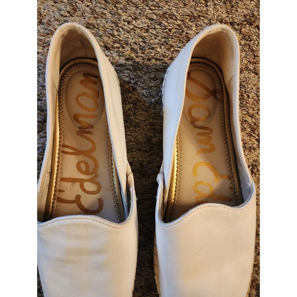 Sam Edelman Kesia White Leather Espadrille Slip On‎ Flats Womens 8M EUR 38